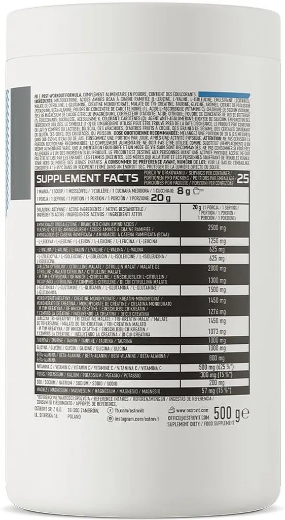 Послетренировочный комплекс OstroVit Post-Workout Formula, 500 грамм Земляника-черника - фото 2