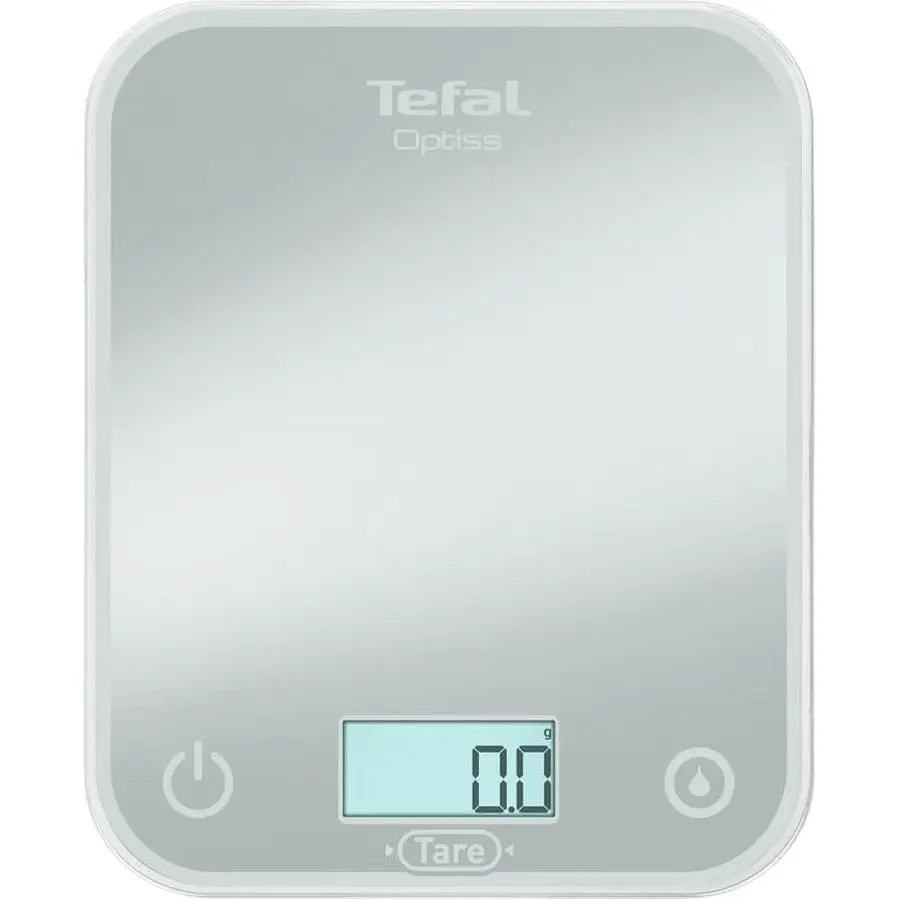 Ваги кухонні Tefal Optiss 5 кг скло AAAx2 в комплекті сріблясті (BC50U4V0) - фото 2