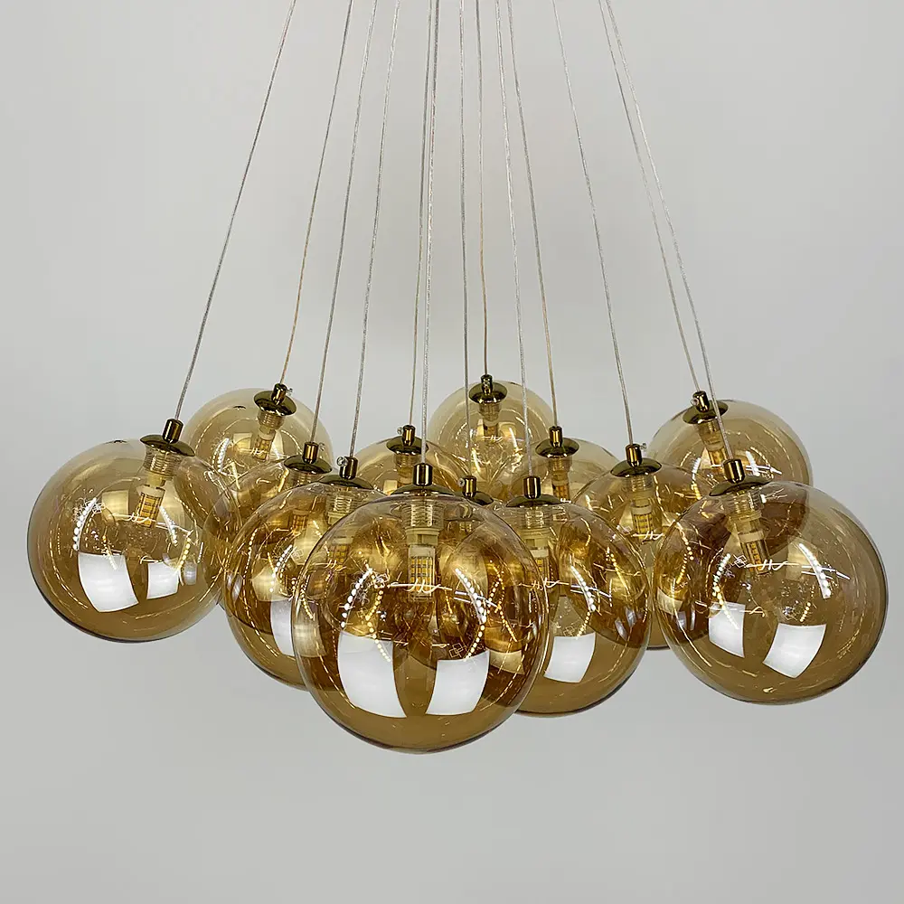 Люстра-пучок с янтарными плафонами Line.F MJ 142-650 AB+AM - фото 2