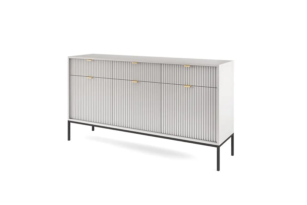 Комод Perfect Home Новая/Nova 3-дверный с 3 ящиками и черными ножками KSZ154 Серый (PFH-091242) - фото 5