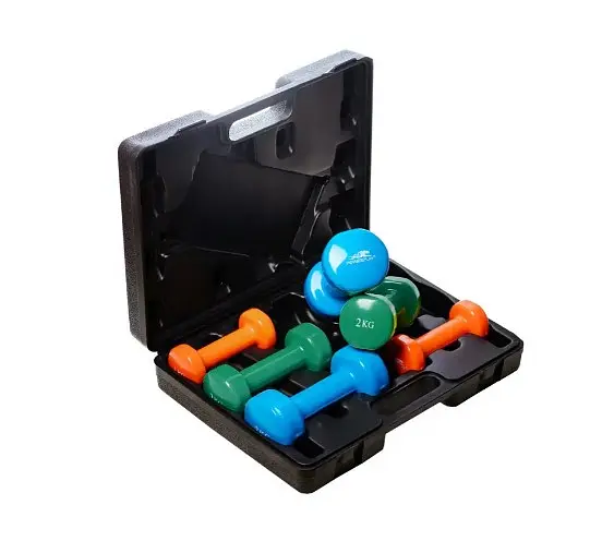 Набор гантелей в кейсе 12 кг. PowerPlay 4118 Fitness Dumbells (2 шт*1 кг, 2 шт*2 кг, 2 шт*3 кг) (PP_4118_12kg) - фото 4