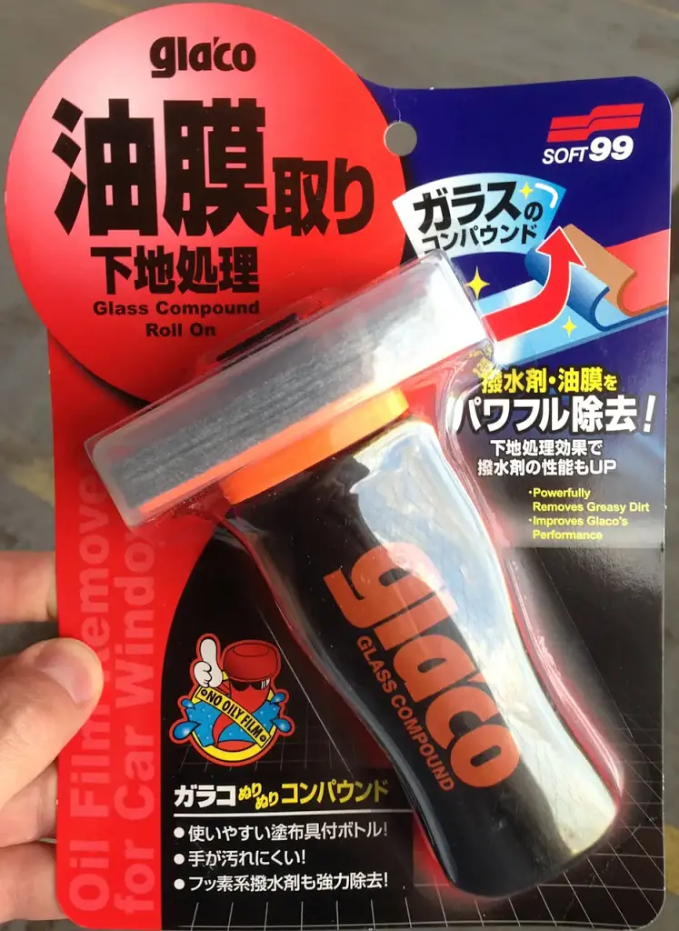 Очисник скла SOFT99 GLACO Glass Compound Roll On (SF-04101), 100ml, абразивний очисник, очистка скла від водного каменю,  GLACO - фото 4