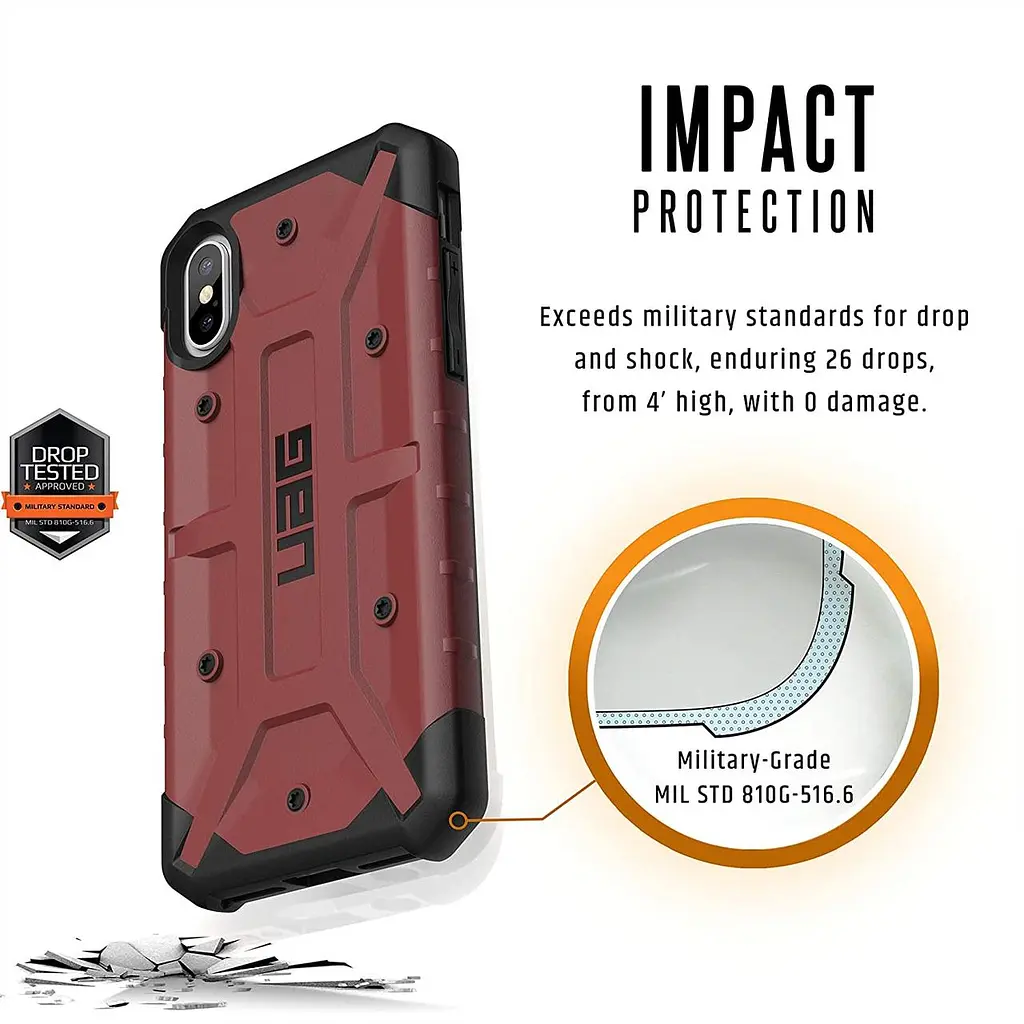 Чохол оригінальний протиударний UAG Pathfinder для iPhone XS / iPhone X Carmine (111227119696) - фото 10