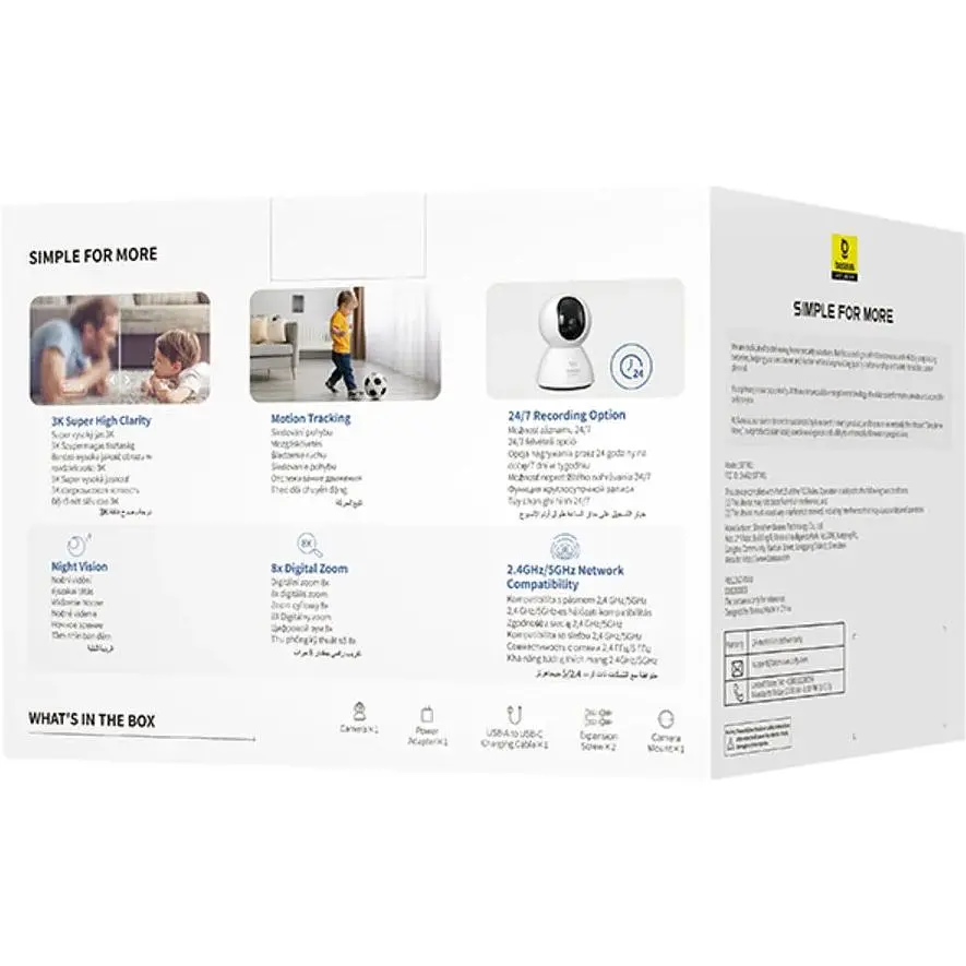 IP-камера видеонаблюдения Baseus Security P1 Indoor Camera 3K White EU - фото 3