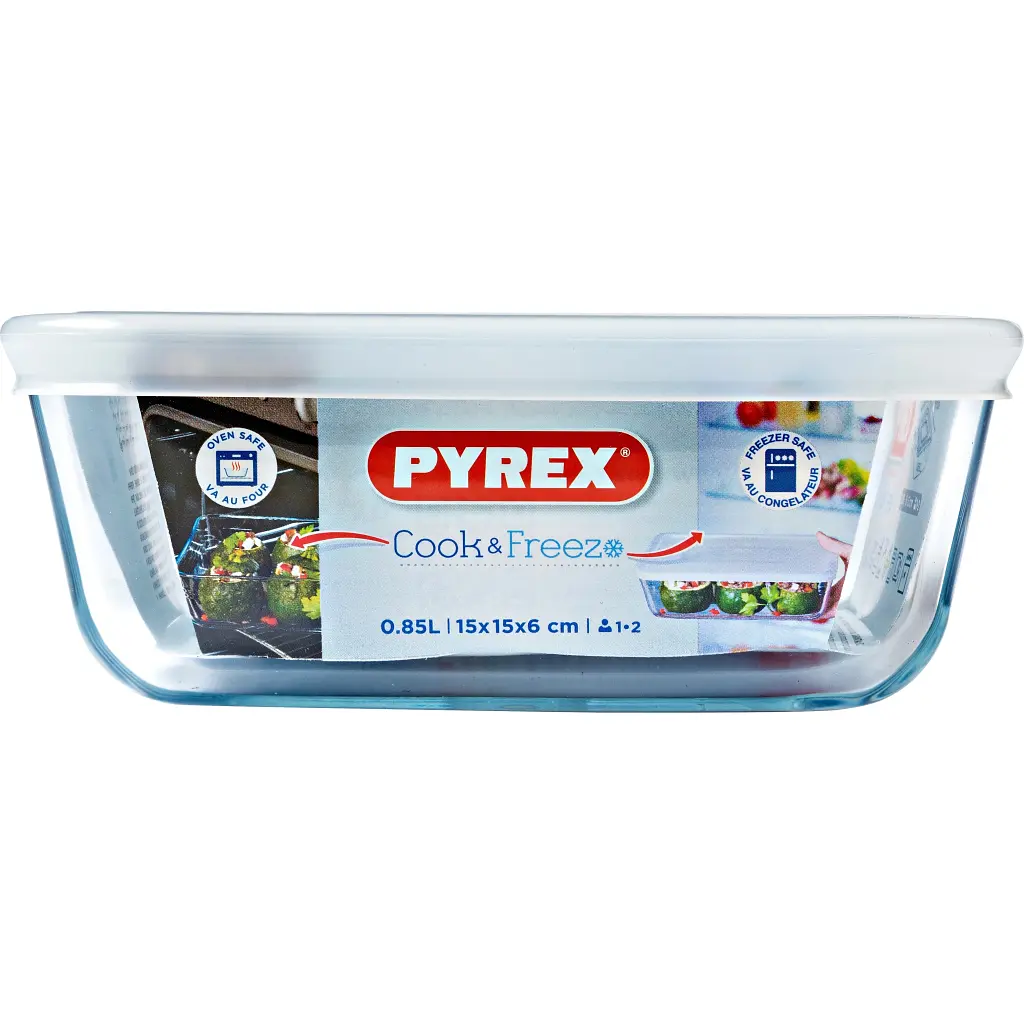 Форма для випікання Pyrex CookFreez з кришкою квадратна 15 х 15 см 0.85 л (218P001/7646) - фото 4