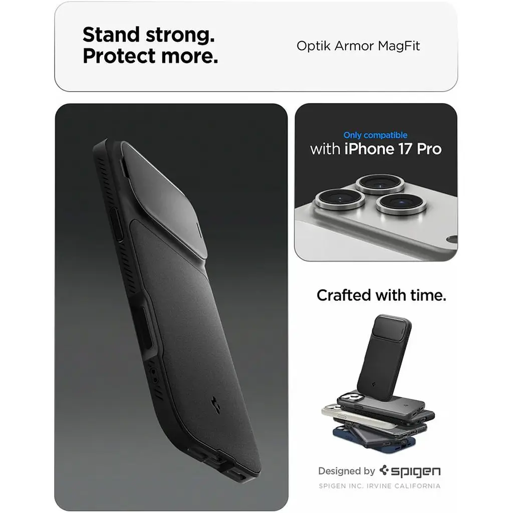 Чохол Spigen Optik Armor для iPhone 17 Pro Black (ACS09953) - фото 13