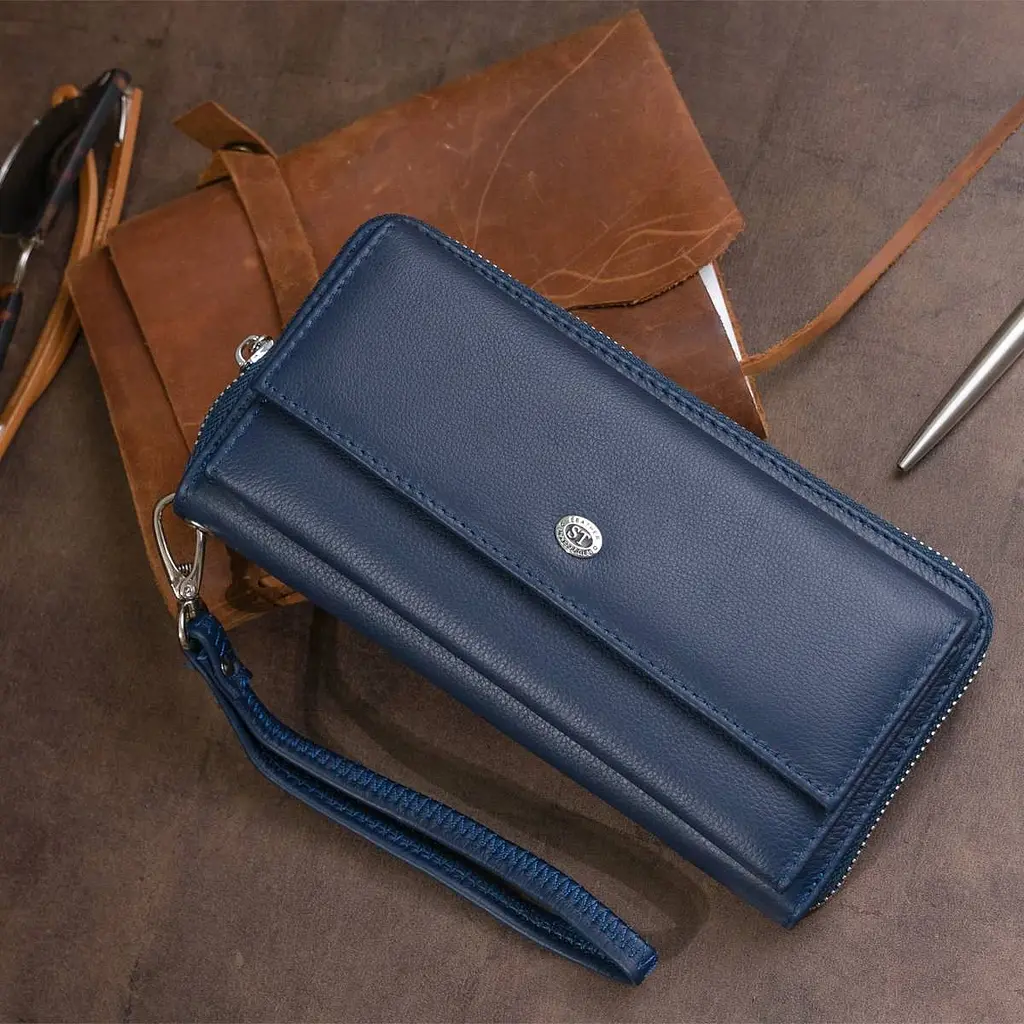 Гаманець універсальний жіночий ST Leather 19296 темно-синій - фото 9