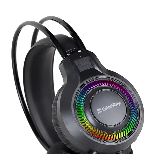 Навушники GlowCore RGB, Black, 3.5 мм, мікрофон ColorWay teh0027968 - фото 4