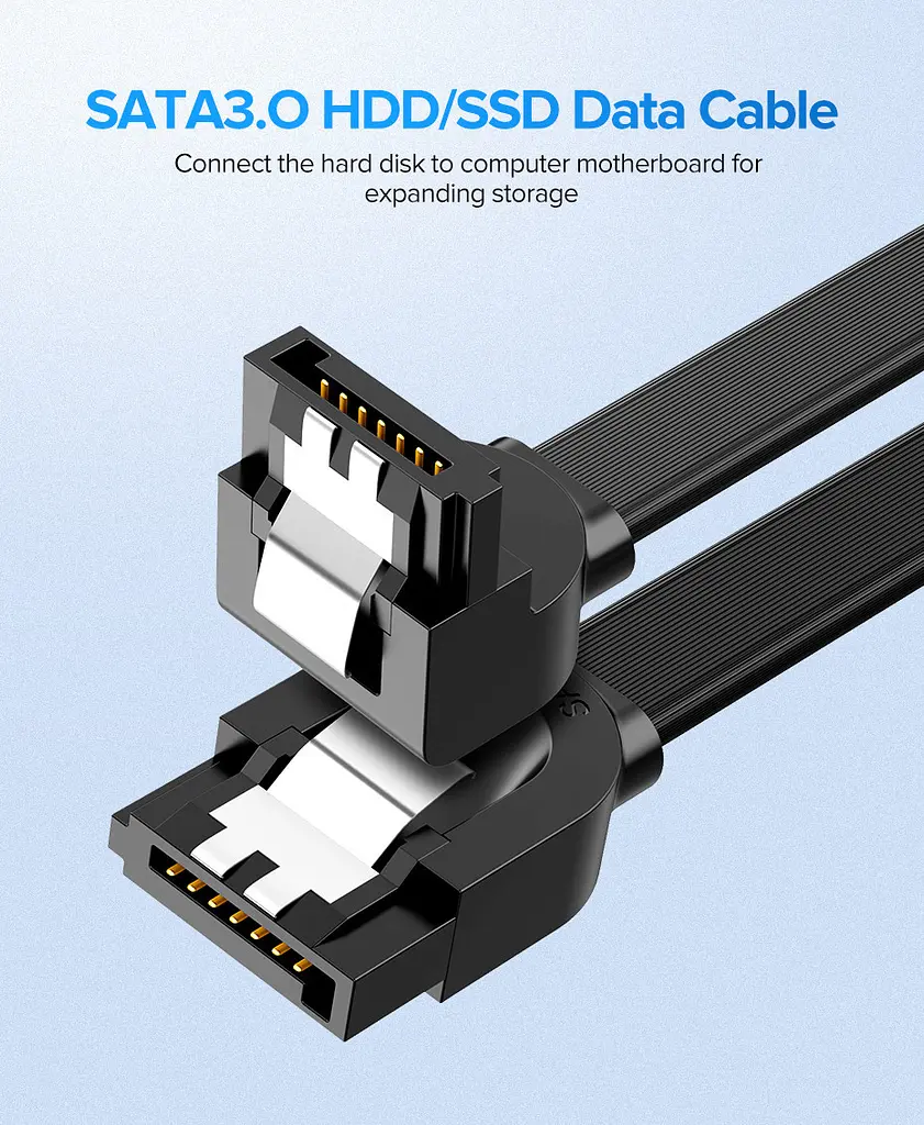 Кабель Ugreen US217 Sata 3 Data Cable 0.5 м черный (30796) - фото 2