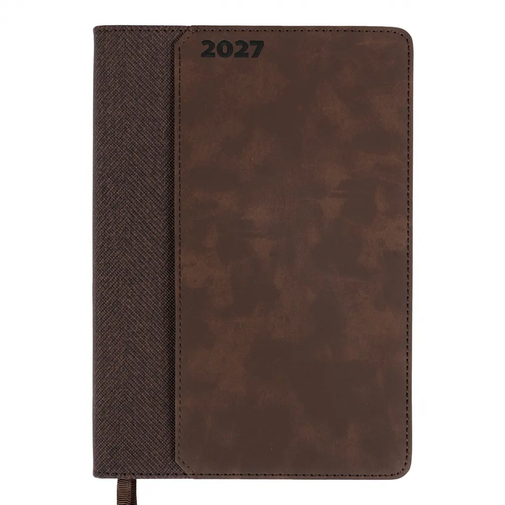 Щоденник діловий Leo Planner 2027 Nebraska А5 твердий коричневий 368 сторінок (252767)