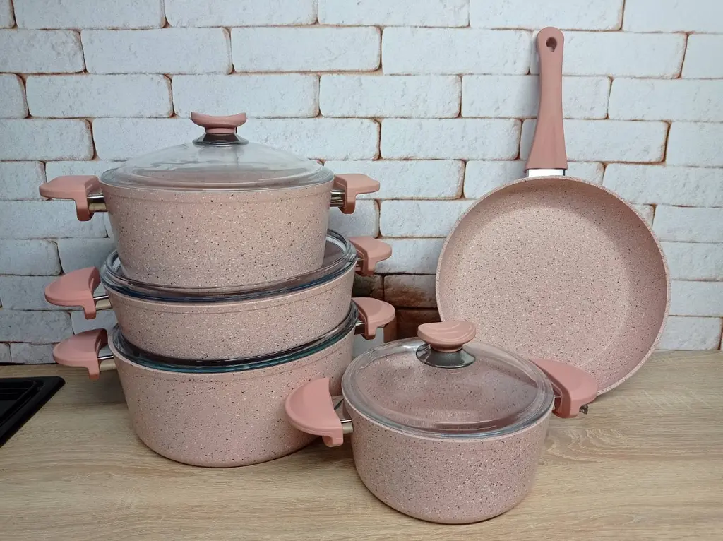 Набір посуду O.M.S. Collection 3002 Pink 9 предметів