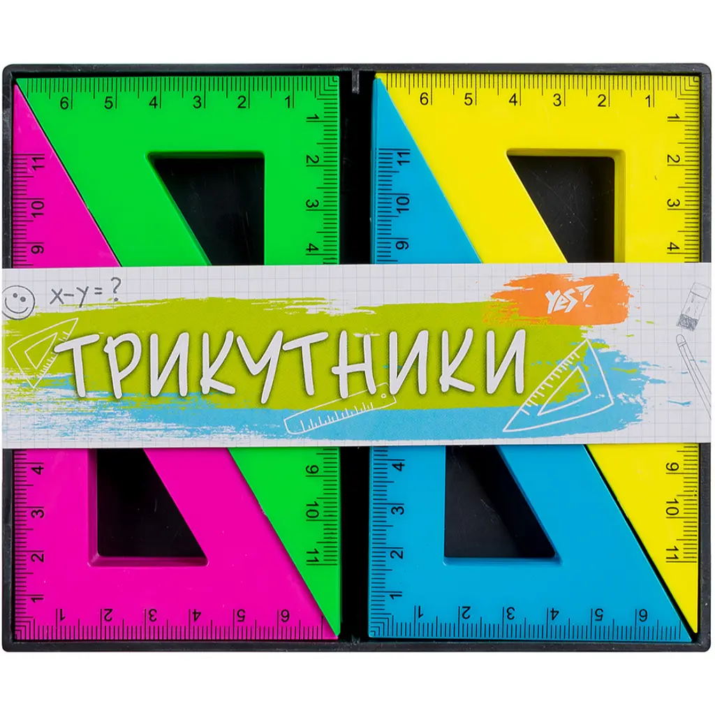 Трикутник Yes прямокутний 11 см флуоресцентний (370305) - фото 3