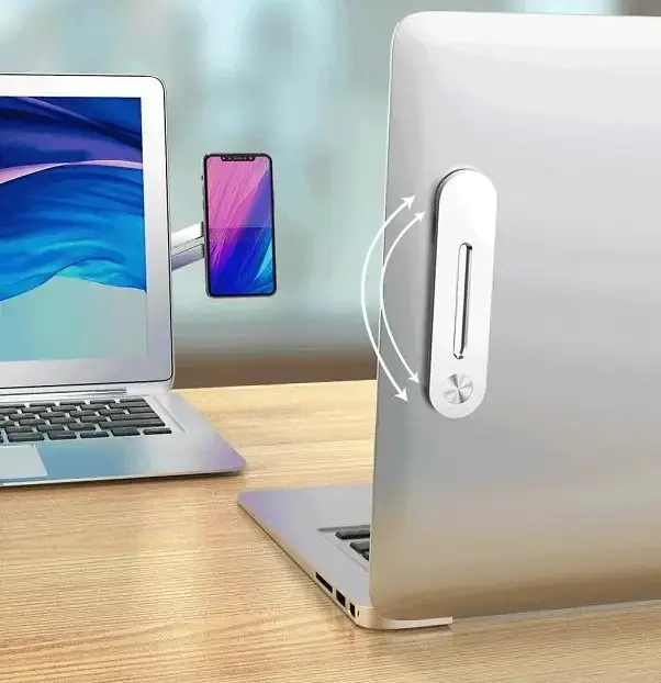 Магнітний металевий тримач для телефону до ноутбук Holder Multi-function 12 × 3 × 0,3 см на бічну панель - фото 6