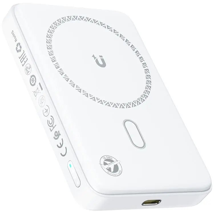 Універсальна мобільна батарея Acefast Magnetic Wireless 10000mAh 20W PD,QC 3.0 QI 15W ультра тонкий M26 White (6974316285212) - фото 4