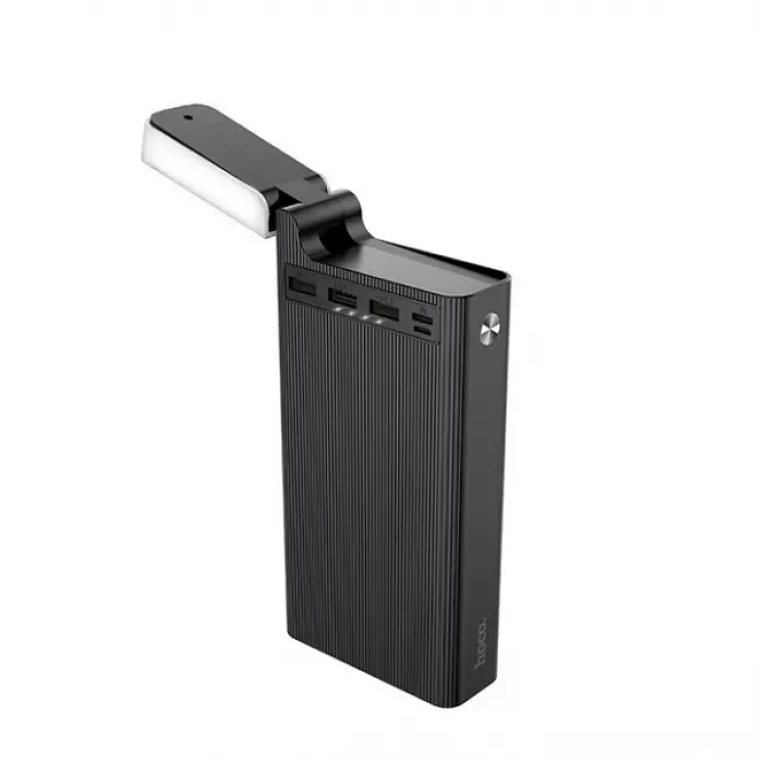 Повербанк зовнішній акумулятор Power bank із вбудованою лампою 30000mAh чорний HOCO J62 - фото 5