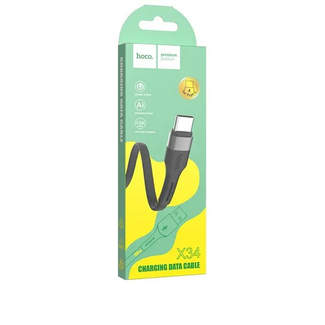 Кабель Hoco X34 Pisces Cable USB to Type-C 2,4A 1m Black - фото 2