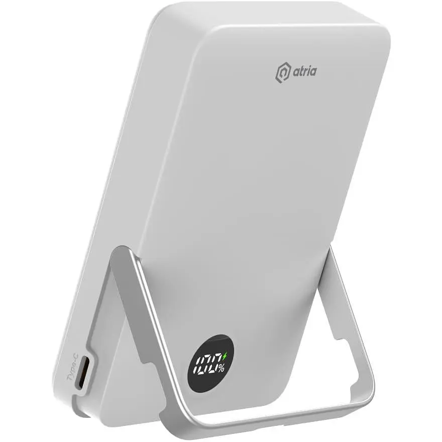 Павербанк ATRIA Magnetic White 10 000 mAh / 15 Вт (WPD-W57) - фото 4