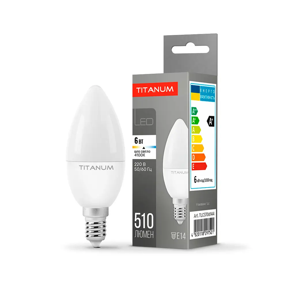 LED-лампа Titanum C37 6W E14 4100K (24997-000)