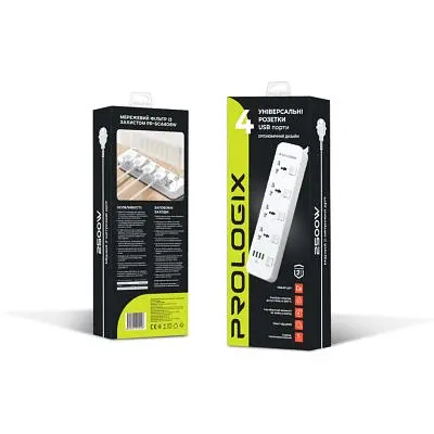 Мережевий фільтр живлення Prologix Premium (PR-SC4408W) (PR-SC4408W) - фото 6