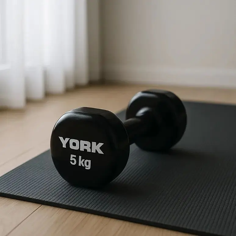 Гантели для фитнеса York Fitness виниловые круглые 2х5кг черный - фото 3