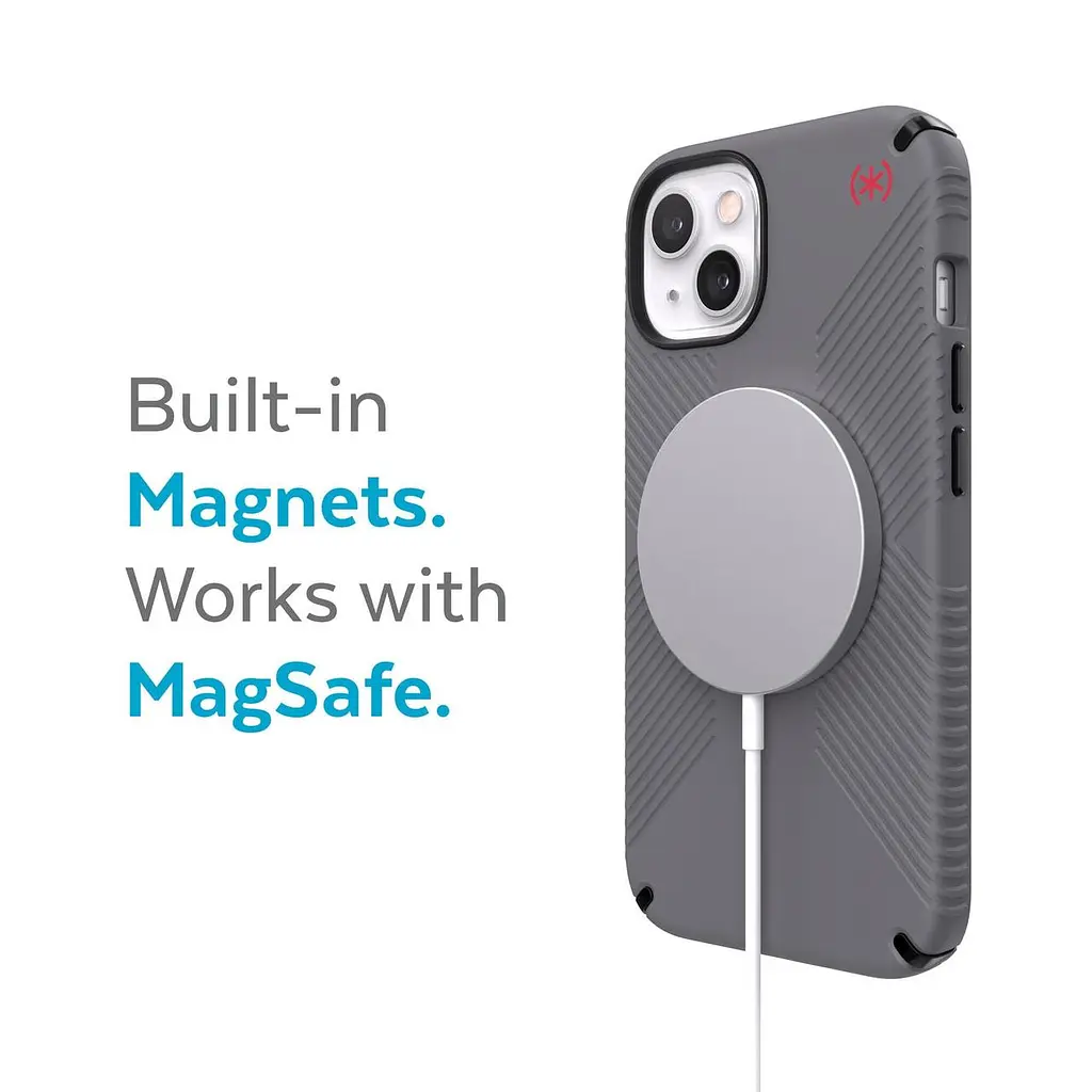 Чохол протиударний з антимікробним покриттям Speck Presidio2 Grip MagSafe 141759-9133 для Apple iPhone 13/14 (6.1") Grey - фото 4