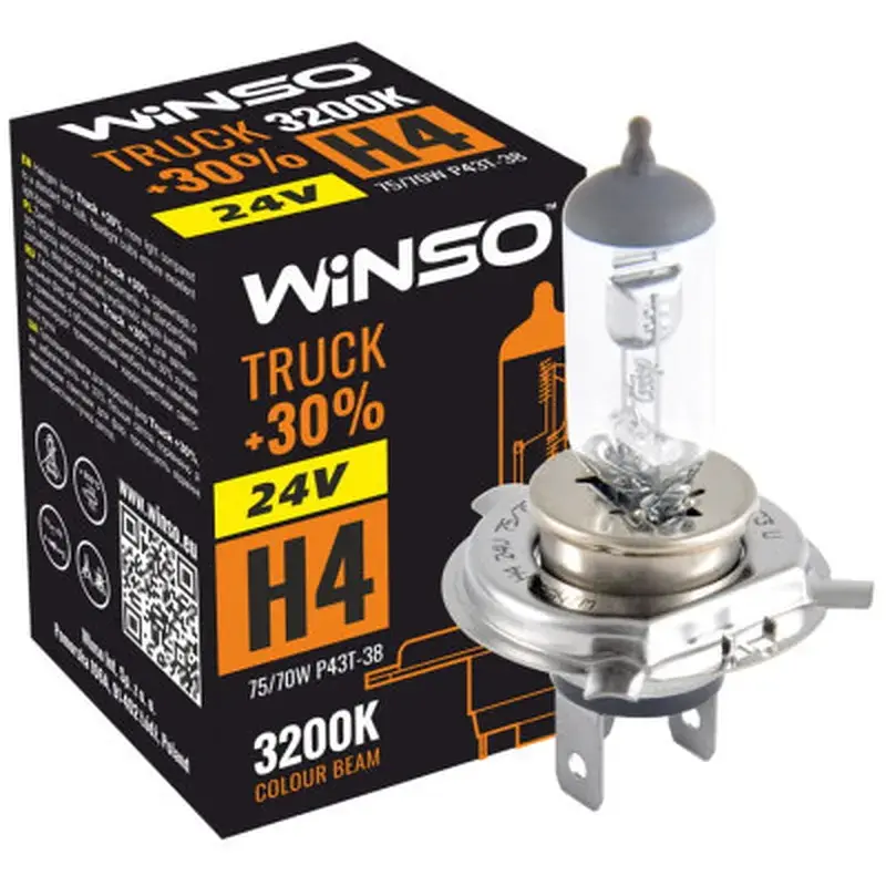 Автолампа WINSO H4 TRUCK +30 75/70W (724400) - фото 2