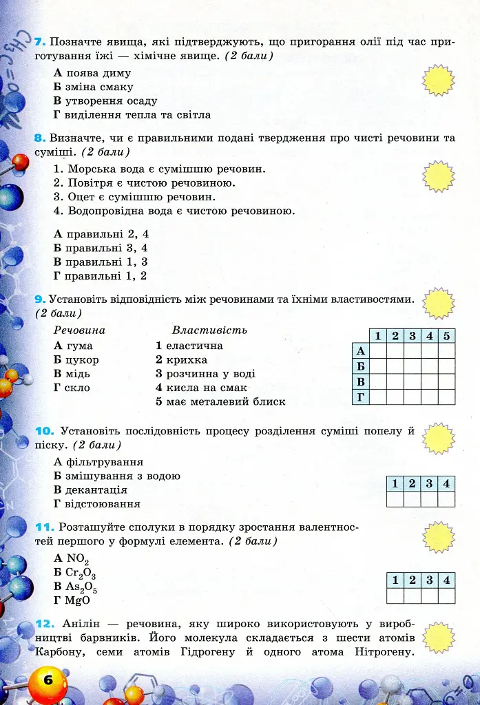 Хімія. 7 клас. Перевірка предметних компетентностей. Збірник завдань для оцінювання навчальних досягнень - Олена Дубовик - фото 5