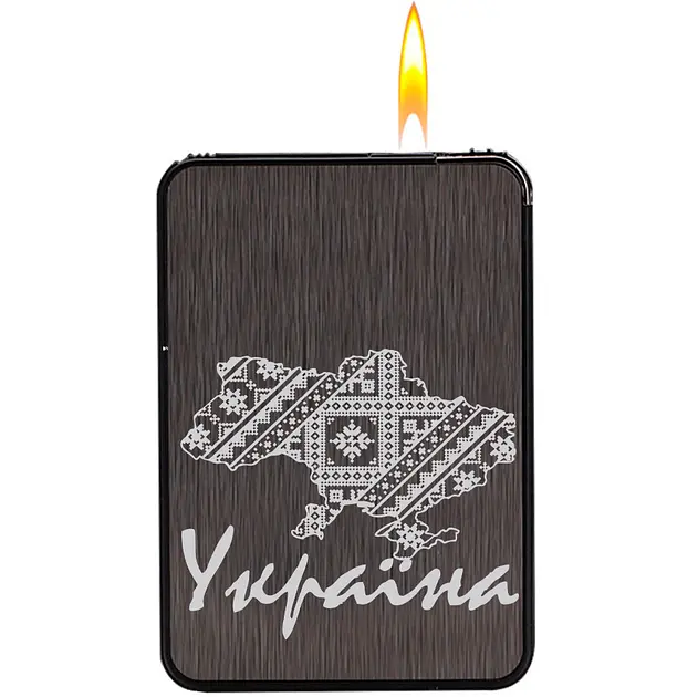 Портсигар на 10 сигарет з автоматичною подачею та запальничкою HL-427 Gray Карта (15692) - фото 2