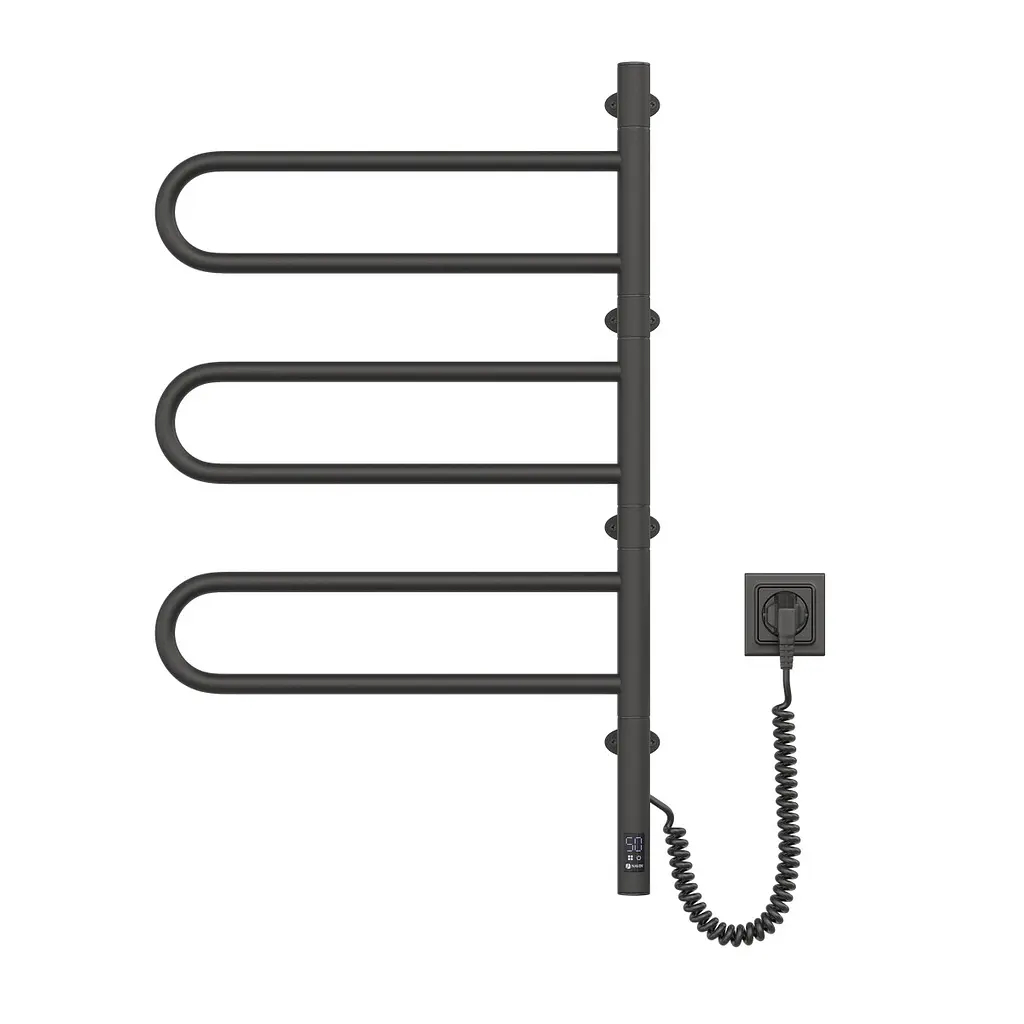 Електрична рушникосушка Navin Fouette 480x800 Sensor з таймером, чорний муар 00-044050-5080, Чорний матовий, Електронний - фото 4