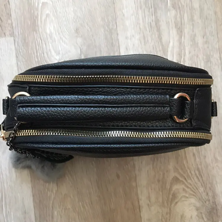 Сумка жіноча через плече крос-боді маленька стильна чорна (315) - фото 7