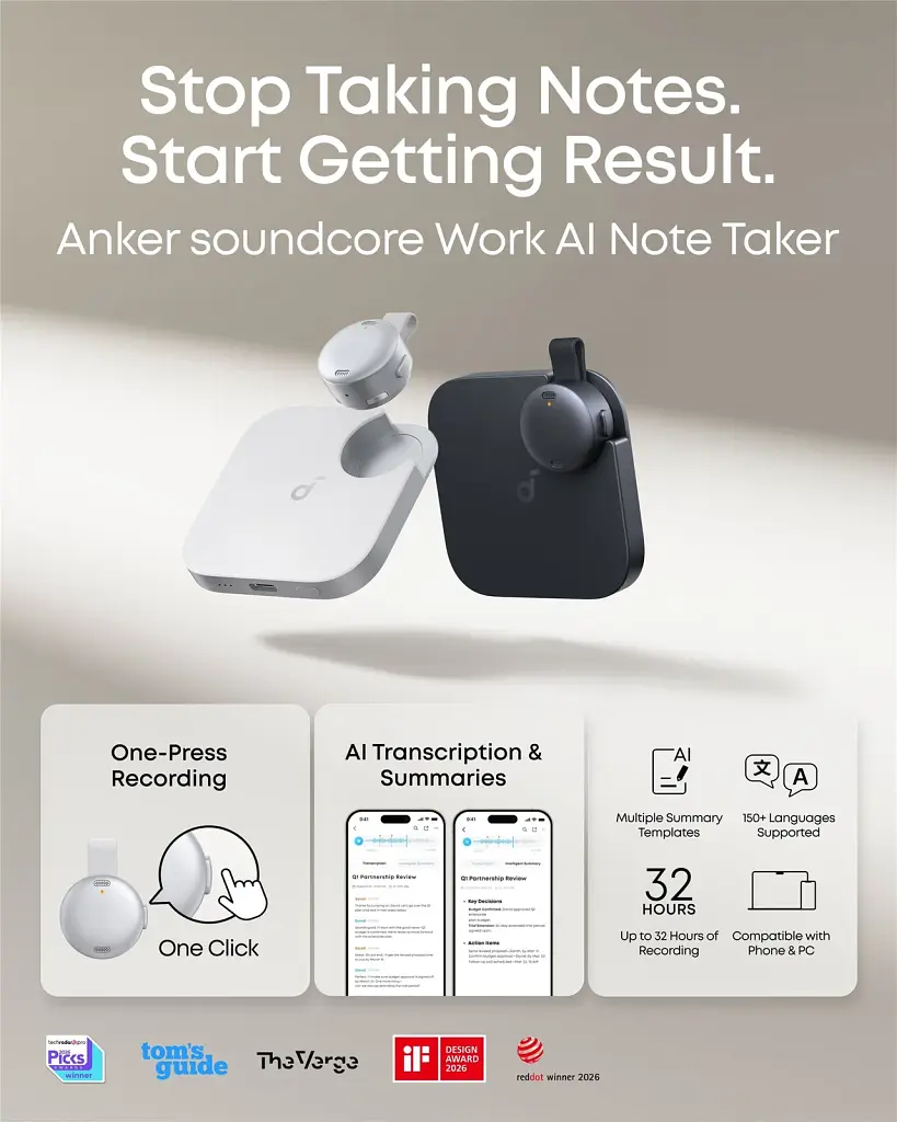 Диктофон Anker SoundCore Work White (D3200G21) - фото 10
