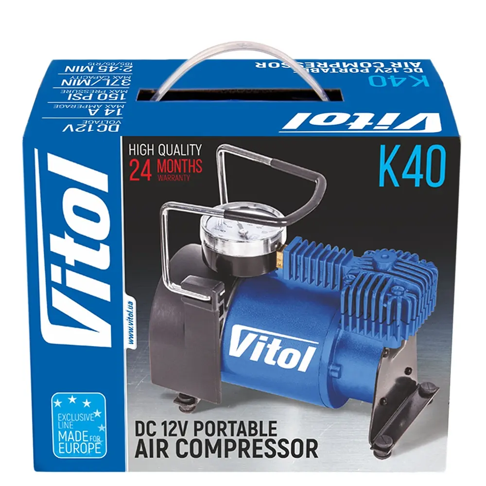 Компресор автомобільний Vitol 150 psi 14 A 37 л (K-40) - фото 5
