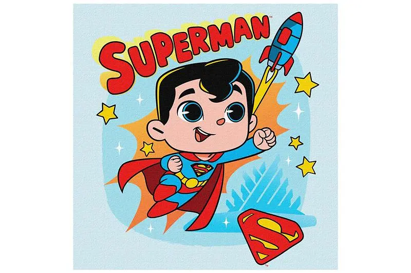 Набір для розпису за номерами 25x25 см KHO1341 "Superman: Політ до зірок" Ideyka