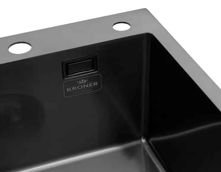 Кухонна мийка Kroner KRP Schwarze - 4545HM PVD (3.0/1.0 мм) (CV033856) - фото 5