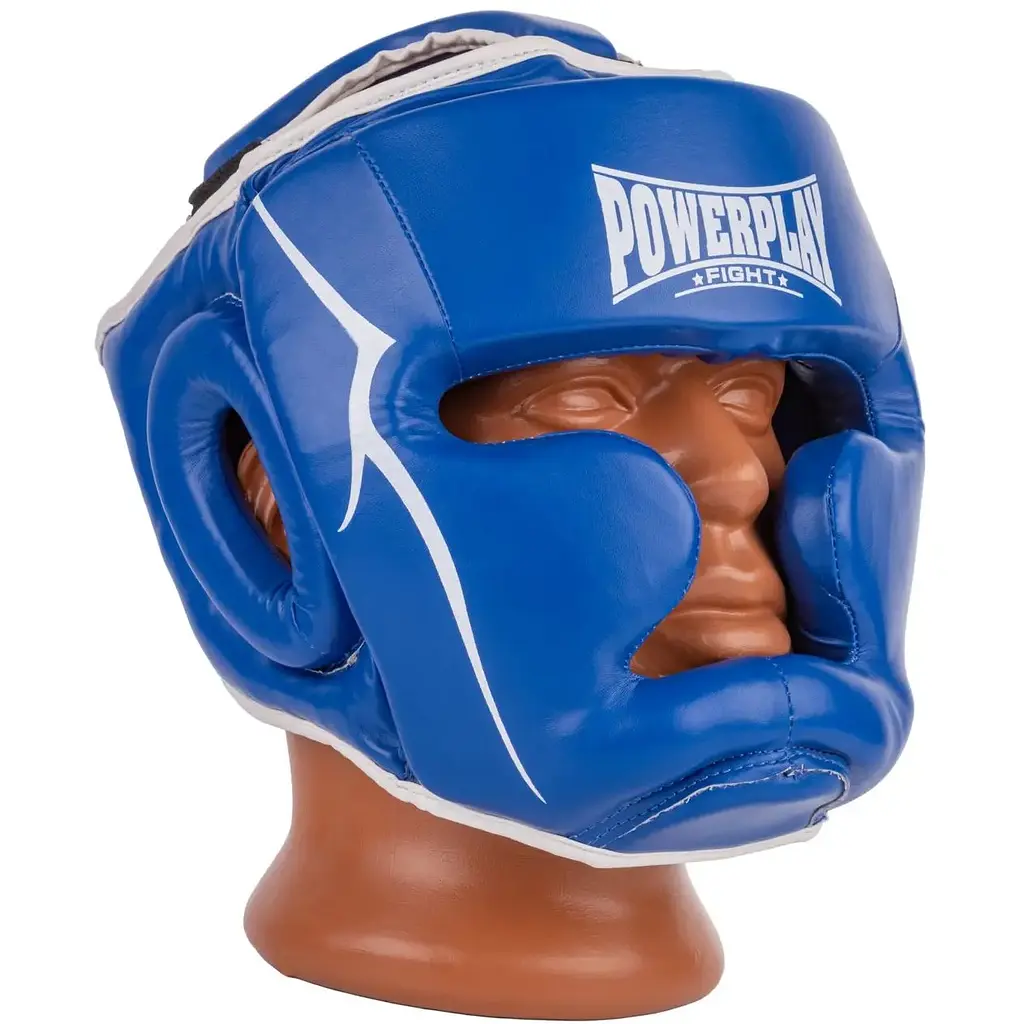 Боксерський тренувальний шолом PowerPlay 3100 PU XL Blue - фото 4
