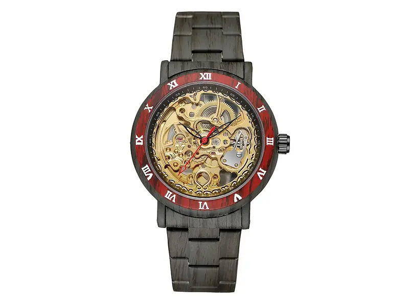 Чоловічий наручний годинник 8277 Black-Red-Gold Forsining acs0031398 - фото 2