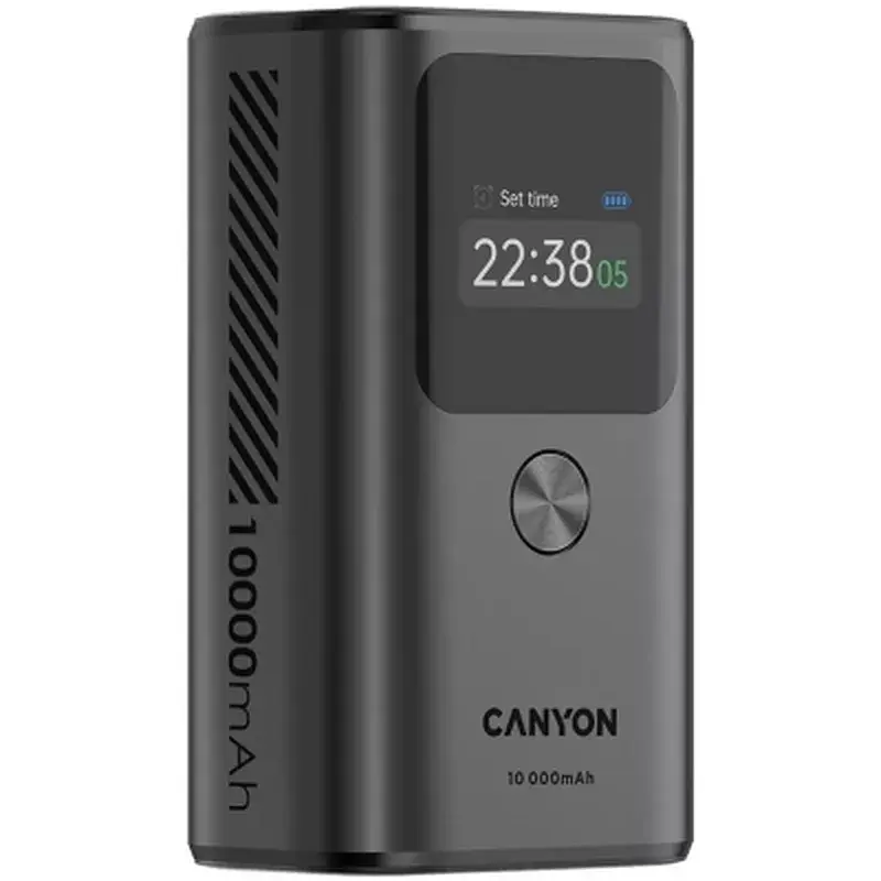 Батарея універсальна Canyon 10000mAh OnPower 130 TFT PD/30W Dark Grey (CNS-CPB130DG) - фото 2