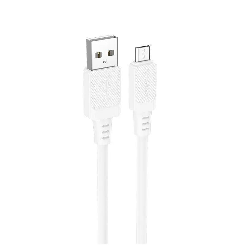 Кабель BOROFONE BX115 Lotto silicone charging data cable Micro білий