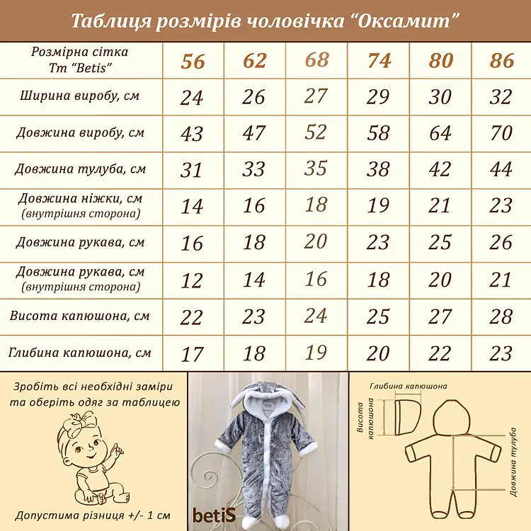Дитячий комбінезон з мармурового оксамиту для новонароджених зріст 86 см (12 - 18 місяця) Оксамит Betis Сірий - фото 3