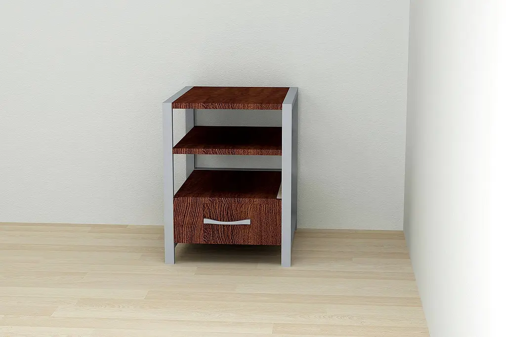 Тумба универсальная Ferrum-decor Вивьен 1/1 50x41x40 серый ДСП Венге 16мм (FRD-106184) - фото 3