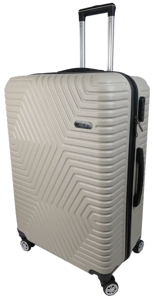 Велика пластикова валіза на колесах 115L GD Polo світло-бежева (60k001 large light beige) - фото 2