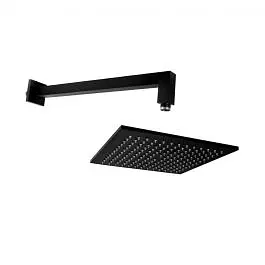Верхній душ Paffoni Syncro Quadro 300x300xh8 мм із тримачем 400 мм black matt ZSOF078NO + ZSOF063NO, Чорний матовий - фото 2