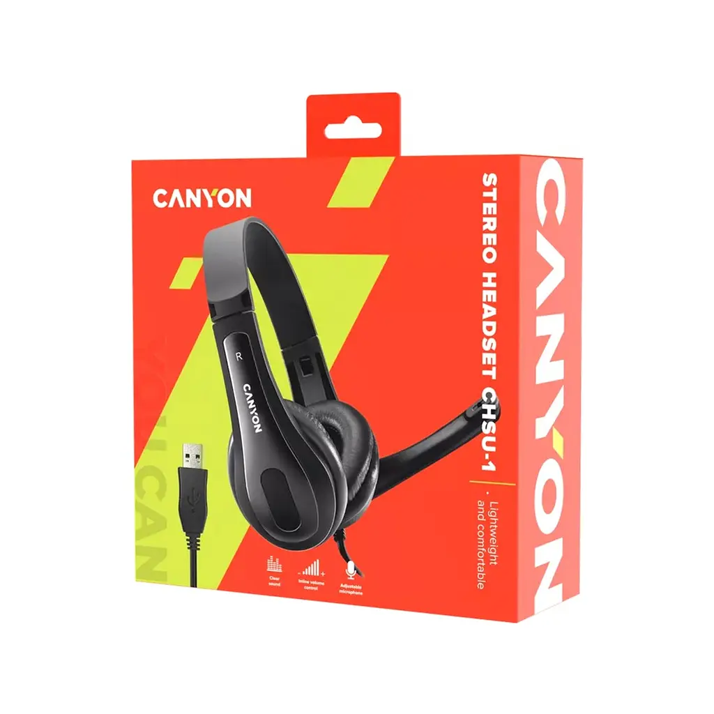 Навушники Canyon CHSU-1 USB Black (CNS-CHSU1B) - фото 5