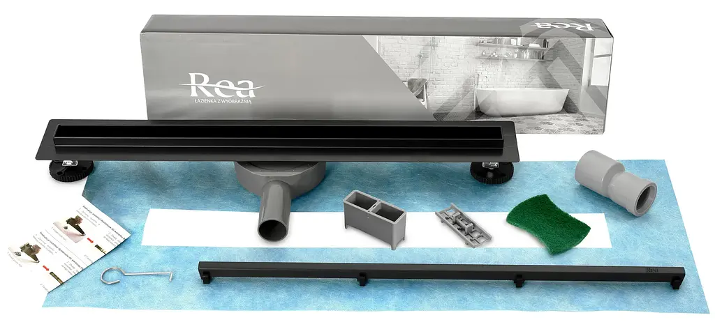 Душовий канал Rea Neo Slim Pro 50 см black REA-G6992 - фото 4