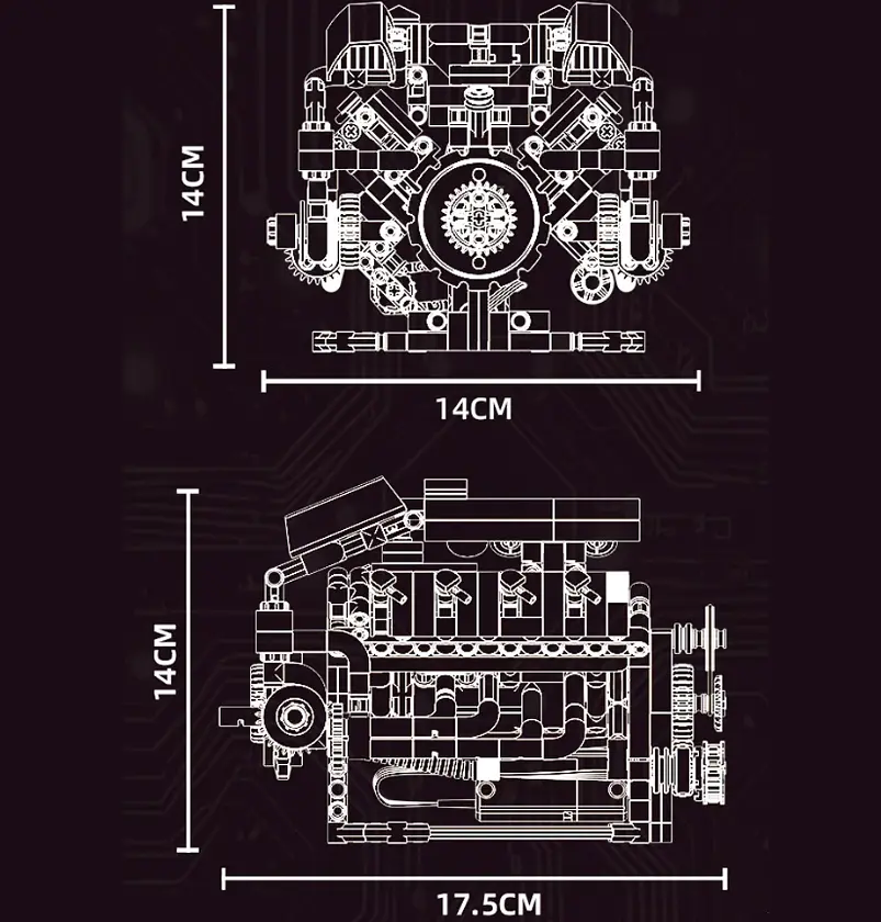 Конструктор двигателя V8 Ferrari F40 LM аккумуляторный мотор с приложением STEM конструктор двигателя внутреннего сгорания для детей и взрослых, 700 деталей - фото 10
