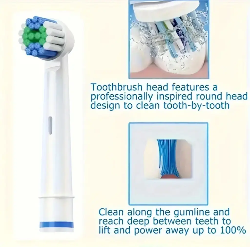 Змінні насадки для електричної зубної щітки Oral-B 4 шт., підходять для Precision Clean, Advance Power та ін. - фото 9