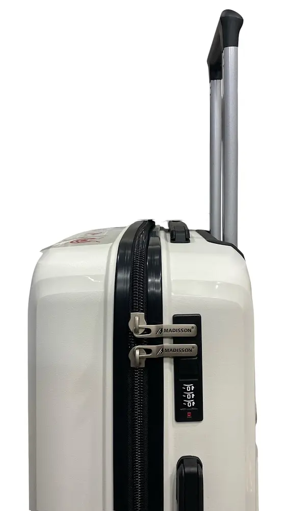 Валіза Madisson Snowball 53103 середній M 65×45×26 см 65 л 4 колеса 360° поліпропілен Білий - фото 4