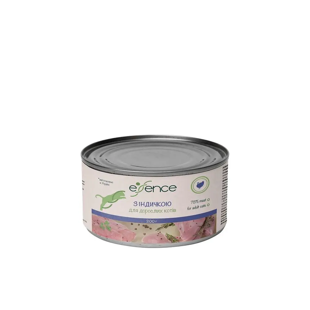 Вологий корм для дорослих котів Essence 200 г (індичка) - фото 2