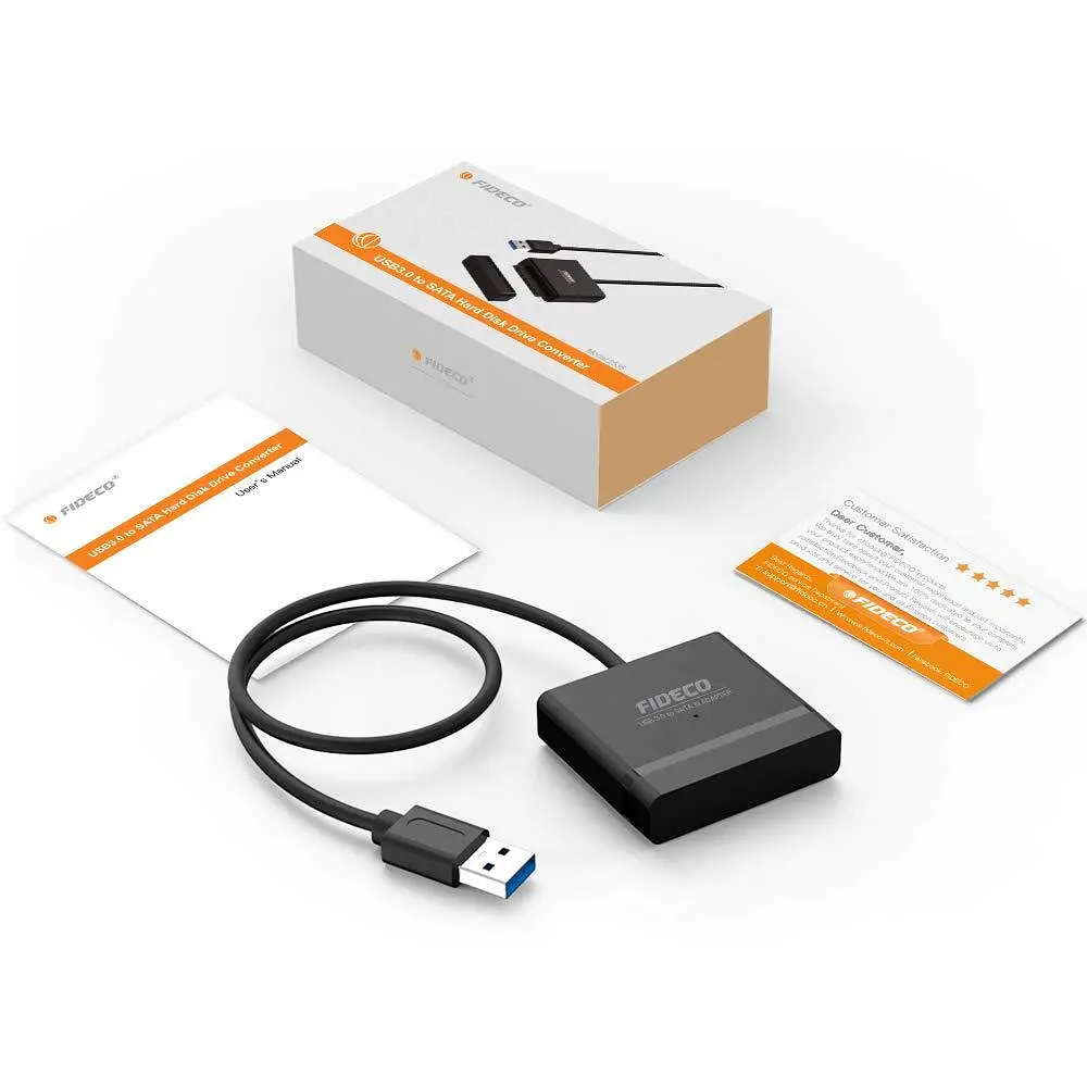 Адаптер Fideco з живленням для 2.5"/3.5" SATA HDD/SSD USB 3.0 Чорний (FMC1PA0SA1PB 2674) - фото 7