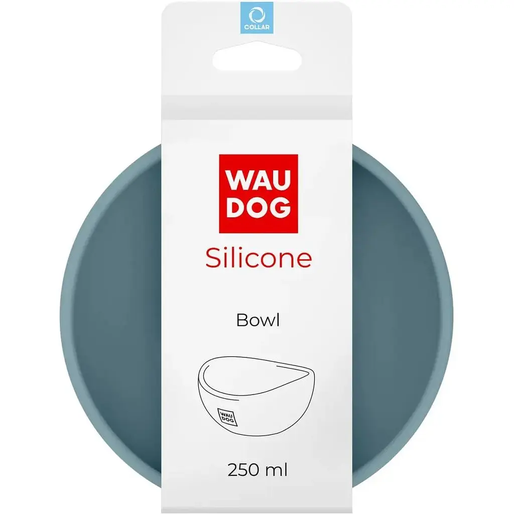 Миска для котів та малих порід собак Waudog Silicone, 250 мл, сіра - фото 4